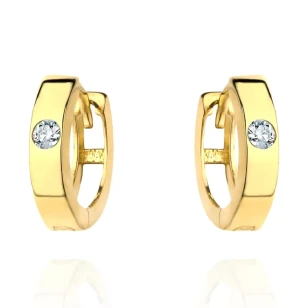 ⭐ Ohrringe Goldringe mit einem Zirkonoxid ♥- Ergold