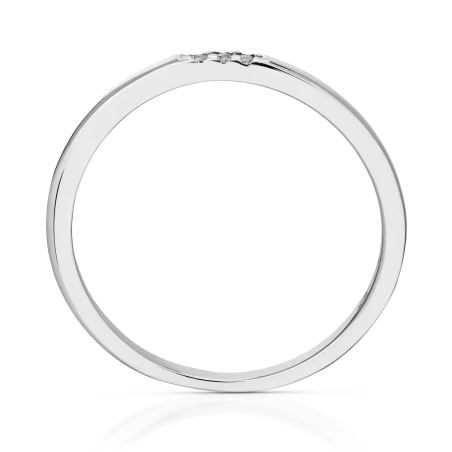 Cienki pierścionek srebrny białe kamienie