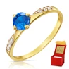 Goldener Ring Zirconie Only Ein blauer Stein 585 | ergold