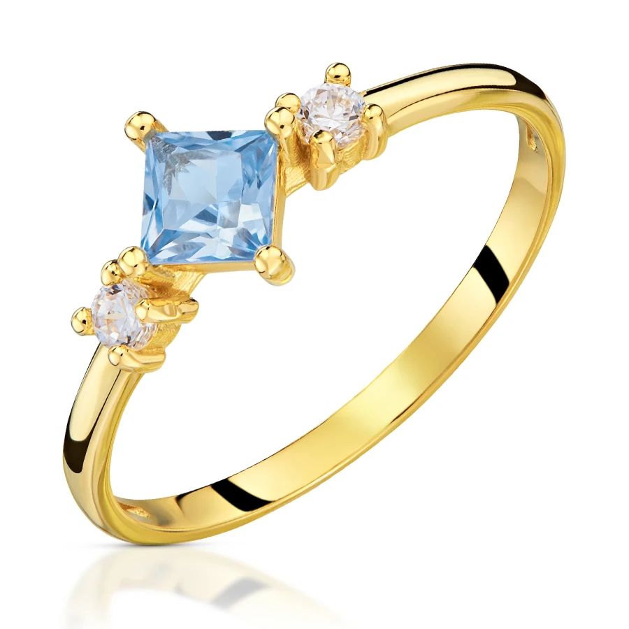 Złoty pierścionek Eric Lazurowy próba 585 P3.1652bP | ERgold
