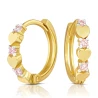 Goldene Ohrringe RÄDER Herzen und Strasssteine K3.2498 | ergold