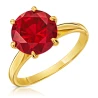 Złoty pierścionek duży kamień rubinowy