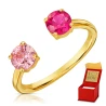 Goldring mit rubinrotem und rosa Zirkonia Galaxy 1.1015cr| ergold