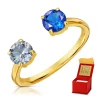 Goldener Ring mit blauem und blauem Zirkonia Galaxy Attempt 585 1.1015Pan| ergold