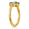 Goldener Ring mit blauem und blauem Zirkonia Galaxy Attempt 585 1.1015Pan| ergold