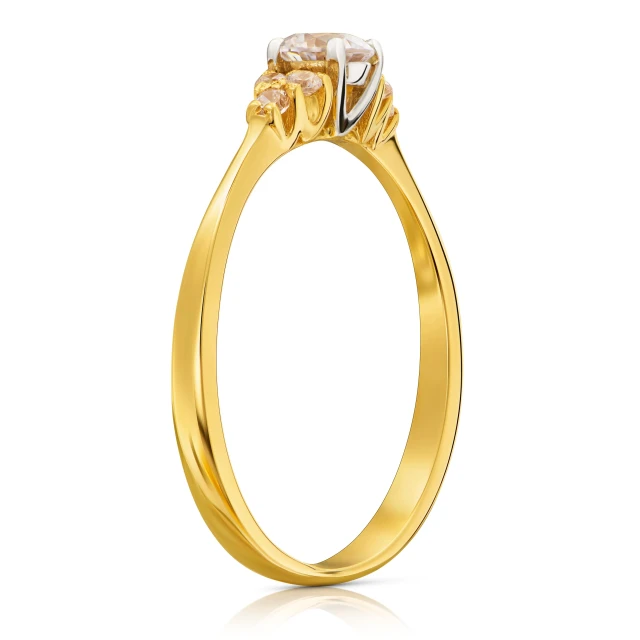 Zaręczynowy złoty pierścionek z Cyrkoniami próba 585