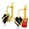 Goldene Ohrringe Smaragdbänder Probe 585 K2. Z.przepaskiP | ergold
