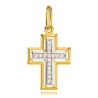 Złoty krzyżyk białe cyrkonie