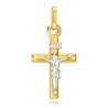 PIĘKNY ZŁOTY KRZYŻYK dwukolorowy Chrzest Komunia