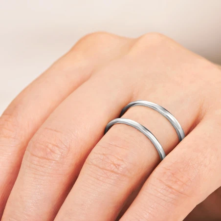 Podwójny pierścionek srebrny