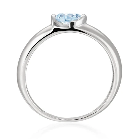 Srebrny pierścionek z dużym błękitnym kamieniem
