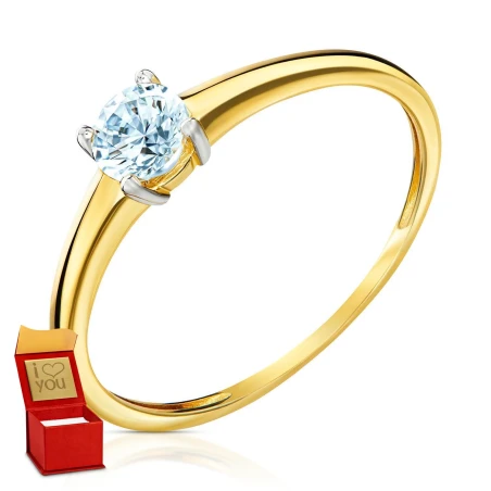 Zaręczyny pierścionek klasyczny błękitny kamień