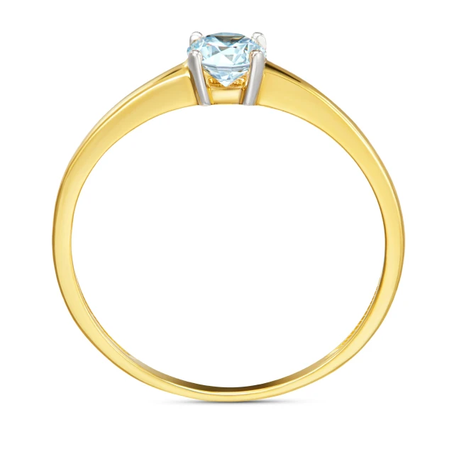 Złoty pierścionek Zaręczynowy Błękitny Kamień