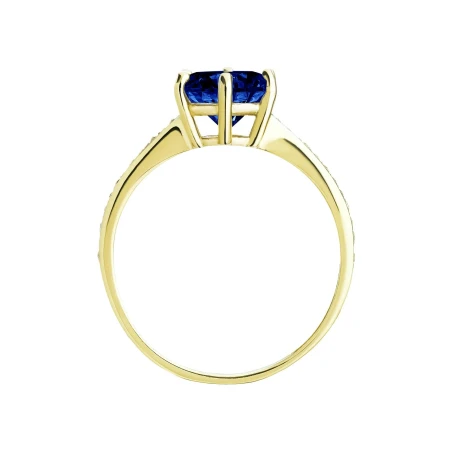 Niebieski kamień w pierścionku złoto 585