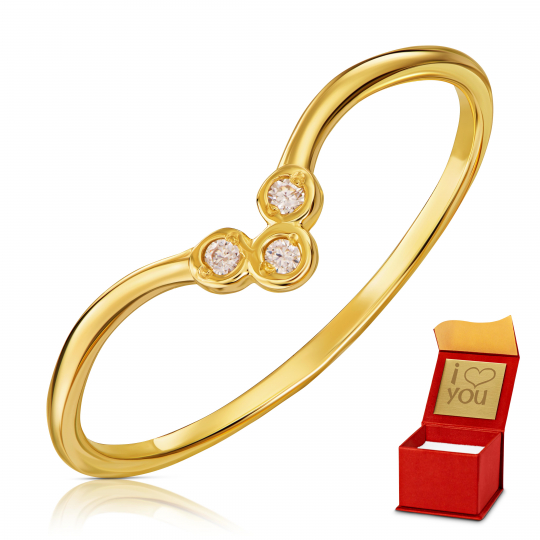 Złoty pierścionek w kształcie serca 333