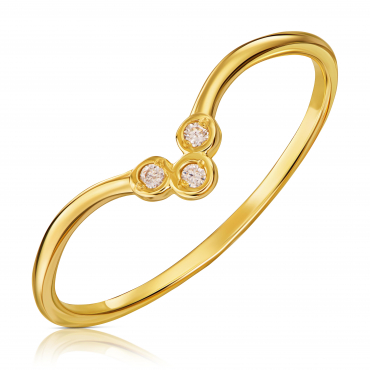 Złoty pierścionek w kształcie serca 333