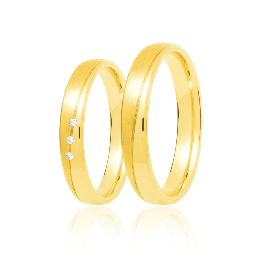 Złota obrączka ślubna 4 mm próba 585 Rozm. 24 - 32