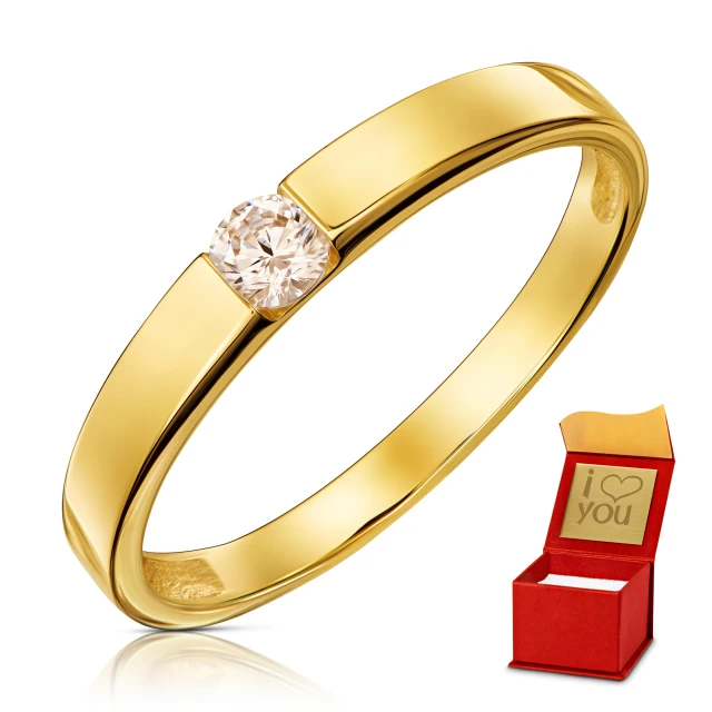Gold Ring Stein Ehering 585