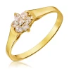 Złoty pierścionek 585 biały kwiatek klasyk