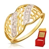Złoty pierścionek FALA bogato zdobiony cyrkoniami P3.1441 | ERgold
