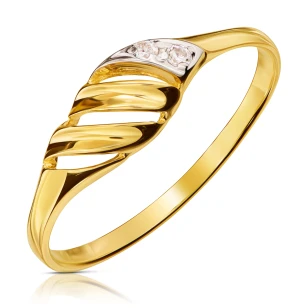 Goldring mit Strasssteinen Wave P2.1133 | ergold