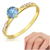 Goldener Ring Zirconie Only Ein blauer Stein 585 | ergold