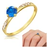 Gold Ring Zirkonie Nur ein blauer Stein | ergold