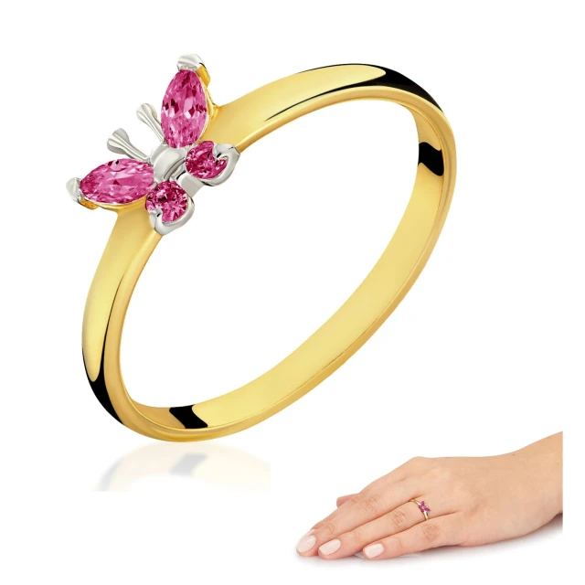 Goldring BUTTERFLY dunkelrosa 585