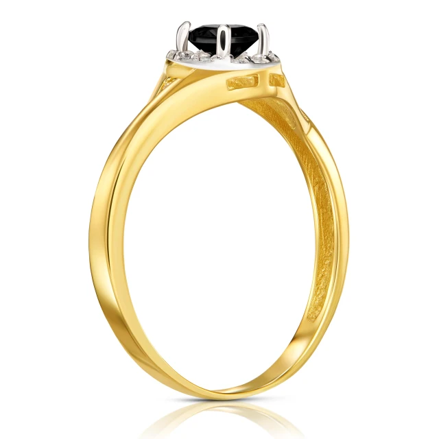 Złoty pierścionek Lady Glamour czarny