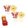 Goldene Ohrringe BUTTERFLIES dunkelrosa 585 K1.158Pcrcr| ergold