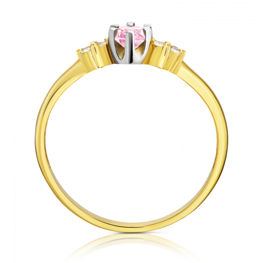 Delikatny pierścionek zaręczynowy z różową cyrkonią