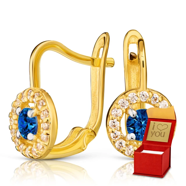 Goldene Ohrringe verziert mit Strassfelgen K3.2376n