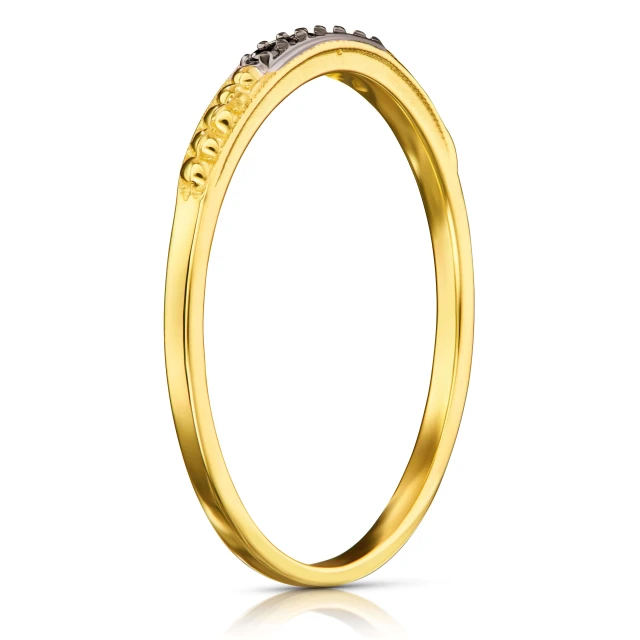 Złoty pierścionek CZARNE KAMIENIE ER.0028Pc próba 585