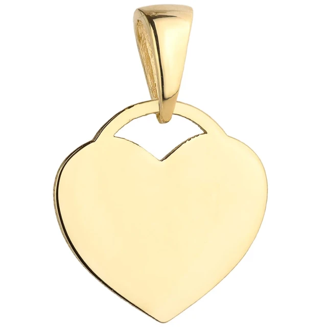 Zawieszka złote płaskie serce