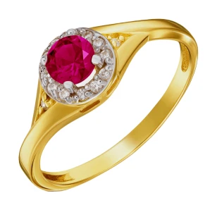 Złoty pierścionek Lady Glamour rubin