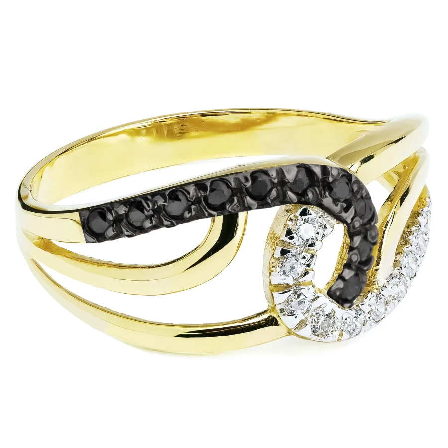 Gold verschachtelter Ring Zircon P2.883 | ergold