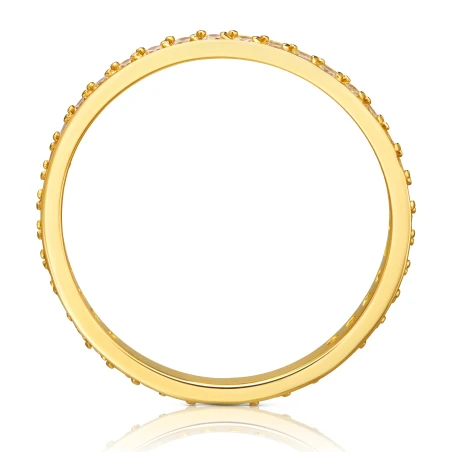 Złoty pierścionek z cyrkoniami dookoła próba 375