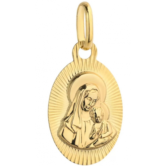 Medalik Matka Boska z Dzieciątkiem Jezus w diamentowanym owalu pr. 585
