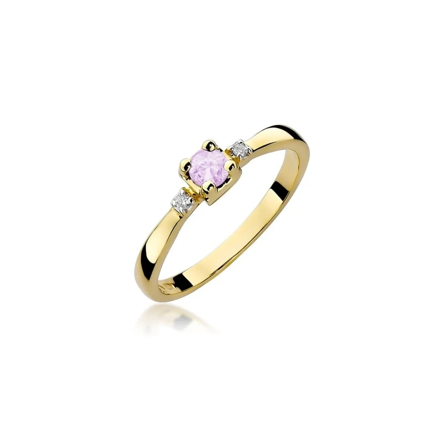 Złoty Pierścionek 585 z diamentem Topaz 0,30ct