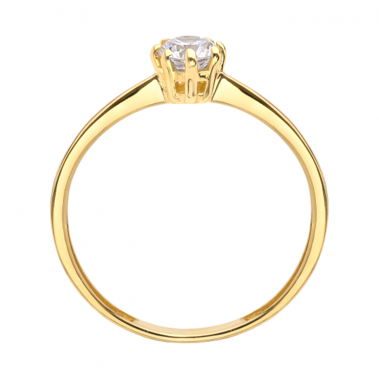Złoty pierścionek zaręczynowy klasyczny wzór próba 585