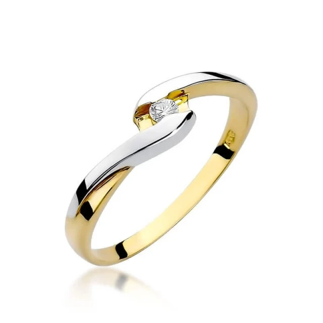 Gold Ring 585 mit Diamant Diamant Diamant 0.05ct