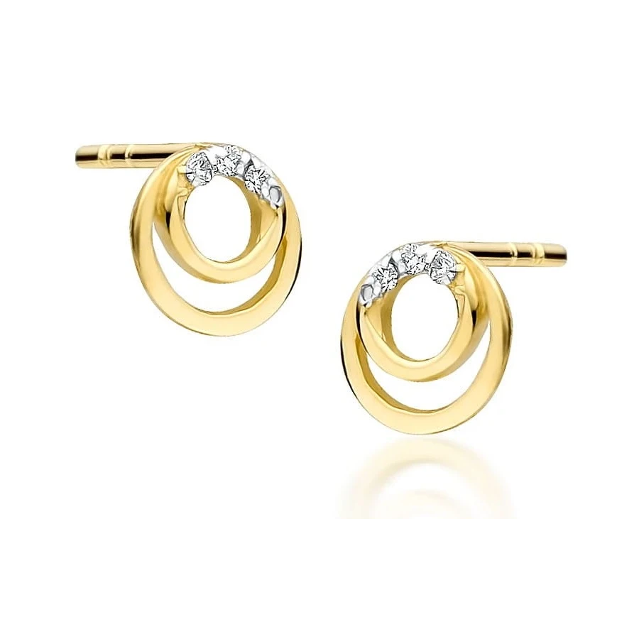 ZŁOTE KOLCZYKI Z BRYLANTEM | ERgold