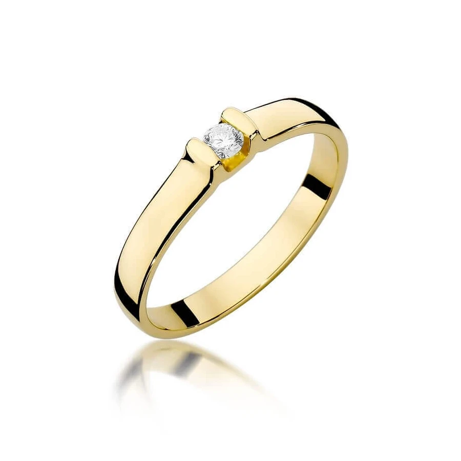 Złoty pierścionek z diamentem EY-334 0,09ct