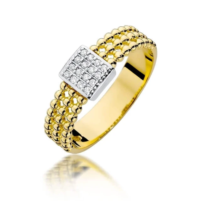 Gold Ring 585 mit Diamant Diamant Diamant 0.08ct