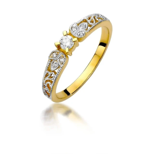 Gold Ring 585 mit Diamant Diamant Diamant 0.10ct