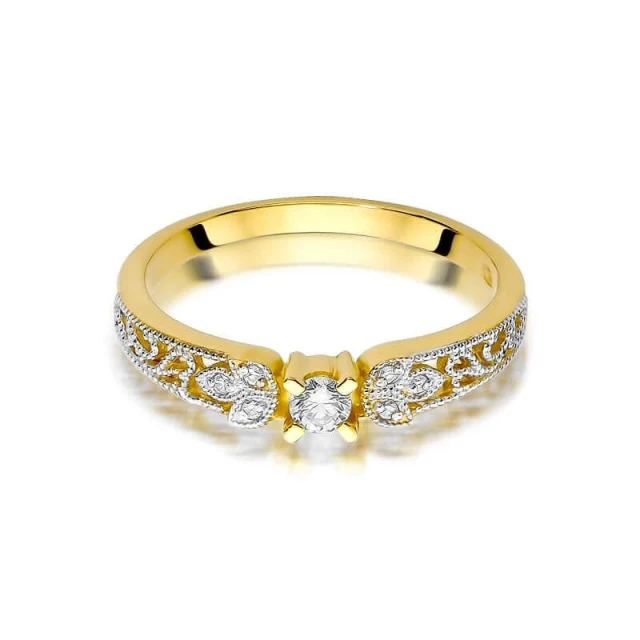 Gold Ring 585 mit Diamant Diamant Diamant 0.10ct