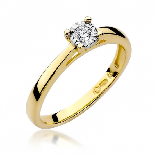 Złoty pierścionek z diamentem EY-7 0,08ct