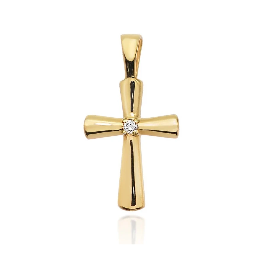 Złoty krzyżyk 585 z Diamentami 0,0145ct