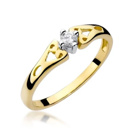 Złoty pierścionek z diamentem EY-13 0,10ct