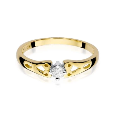 Złoty pierścionek z diamentem EY-13 0,10ct